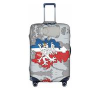 Hgvcse Travel Czech Republic Position Flag Map Luggage Cover Suitcase Protector 18-32 Inch Luggage Vacation Accessory Essentials, White, XL