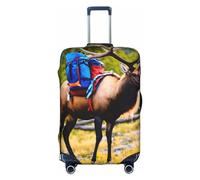 Hgvcse Travel Deer Bear Moose Luggage Cover Suitcase Protector 18-32 Inch Luggage Vacation Accessory Essentials, White, S