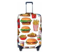 Hgvcse Travel Fast Food Luggage Cover Suitcase Protector 18-32 Inch Luggage Vacation Accessory Essentials, White, Medium, White, Medium
