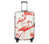 Hgvcse Travel Flamingos On White Luggage Cover Suitcase Protector 18-32 Inch Luggage Vacation Accessory Essentials, White, S