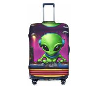 Hgvcse Travel Green Alien Luggage Cover Suitcase Protector 18-32 Inch Luggage Vacation Accessory Essentials, White, X-Large, White, X-Large