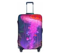 Hgvcse Travel Magic Mushroom Luggage Cover Suitcase Protector 18-32 Inch Luggage Vacation Accessory Essentials, White, Small, White, Small