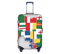 Hgvcse Travel North Rhine-Westphalia Flag Map02 Luggage Cover Suitcase Protector 18-32 Inch Luggage Vacation Accessory Essentials, White, Small, White, Small