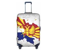 Hgvcse Travel Northern Macedonia Flag Map04 Luggage Cover Suitcase Protector 18-32 Inch Luggage Vacation Accessory Essentials, White, X-Large, White, X-Large