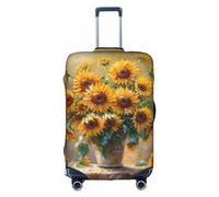 Hgvcse Travel Oil Painting Sunflower Luggage Cover Suitcase Protector 18-32 Inch Luggage Holiday Essentials Accessories, White, Medium, White, M