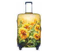 Hgvcse Travel Oil Painting Sunflower Luggage Cover Suitcase Protector 18-32 Inch Luggage Vacation Accessory Essentials, White, Medium, White, Medium