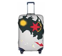 Hgvcse Travel Papua New Guinea Flag Map01 Luggage Cover Suitcase Protector 18-32 Inch Luggage Vacation Accessory Essentials, White, XL