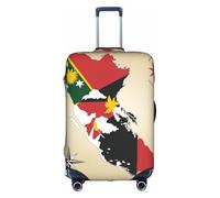 Hgvcse Travel Papua New Guinea Flag Map02 Luggage Cover Suitcase Protector 18-32 Inch Luggage Vacation Accessory Essentials, White, S