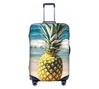Hgvcse Travel Pineapple On Beach Luggage Cover Suitcase Protector 18-32 Inch Luggage Vacation Accessory Essentials, White, Small, White, Small