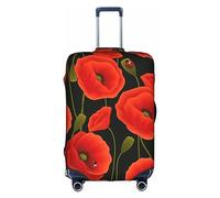 Hgvcse Travel Poppy Flowers Luggage Cover Suitcase Protector 18-32 Inch Luggage Vacation Accessory Essentials, White, Small, White, Small