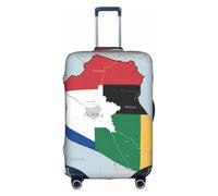 Hgvcse Travel South Sudan Flag Map01 Luggage Cover Suitcase Protector 18-32 Inch Luggage Vacation Accessory Essentials, White, Small, White, Small