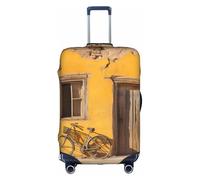 Hgvcse Travel Stone House With Bike Luggage Cover Suitcase Protector 18-32 Inch Luggage Vacation Accessory Essentials, White, Large, White, Large
