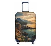 Hgvcse Travel Stones Blue Sea Ocean Sunrise Mountain Luggage Cover Suitcase Protector 18-32 Inch Luggage Vacation Accessory Essentials, White, Large, White, Large