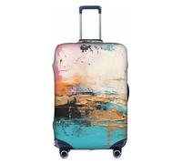 Hgvcse Travel Striped Abstract Colorful Luggage Cover Suitcase Protector 18-32 Inch Luggage Vacation Accessory Essentials, White, X-Large, White, X-Large