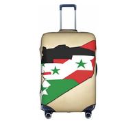 Hgvcse Travel Syrian Arab Republic Flag Map01 Luggage Cover Suitcase Protector 18-32 Inch Luggage Vacation Accessory Essentials, White, L