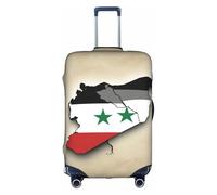 Hgvcse Travel Syrian Arab Republic Flag Map02 Luggage Cover Suitcase Protector 18-32 Inch Luggage Vacation Accessory Essentials, White, Large, White, Large