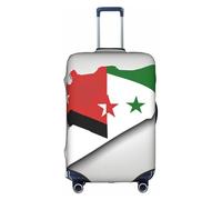 Hgvcse Travel Syrian Arab Republic Flag Map04 Luggage Cover Suitcase Protector 18-32 Inch Luggage Vacation Accessory Essentials, White, M