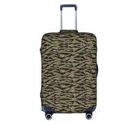 Hgvcse Travel Tiger Stripe Camo Luggage Cover Suitcase Protector 18-32 Inch Luggage Vacation Accessory Essentials, White, XL