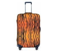 Hgvcse Travel Tiger Stripe Luggage Cover Suitcase Protector 18-32 Inch Luggage Vacation Accessory Essentials, White, L
