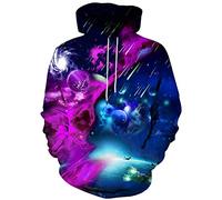 Hgvoetty 3D Printed Drawstring Pockets Pullover Sweatshirts Hip Hop Hoodies for Men XXL