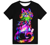 Hgvoetty Boys Girls 3D Shirts Graphic Kids T-Shirt Crewneck Short Sleeve Top Tees for 6-16 Years - - 6-8 Years