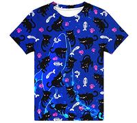 Hgvoetty Boys Girls Shirt Graphic T-Shirt Crew-Neck Short Sleeve 3D Colorful Tops Tees 6-16 Years, Little Cats, 6-8 Years