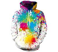 Hgvoetty Unisex 3D Novelty Hoodies for Men Women Cool Graphic Pullover Sweatshirts with Pockets, Bms-white, XL