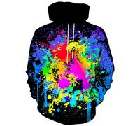 Hgvoetty Unisex 3D Novelty Hoodies for Men Women Cool Graphic Pullover Sweatshirts with Pockets, Graffiti Paint, L