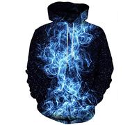 Hgvoetty Unisex 3D Print Hoodies Graphic Space Pullover Hooded Sweatshirts for Men Women, Blue Smoke, Large