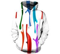Hgvoetty Unisex Realistic 3D Print Pullover Hooded Hoodies with Big Pocket XL