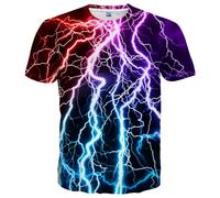 Hgvoetty Unisex Stylish 3D Printed Shirts Short Sleeve Graphic T-Shirts Tops Tees for Men and Women, Cd-colorful, S