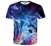 Hgvoetty Unisex Stylish 3D Printed Shirts Short Sleeve Graphic T-Shirts Tops Tees for Men and Women, Purpleblue1, S