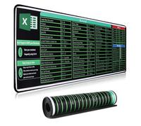 HGWALP Excel Cheat Sheet Pad, Mouse Pad Shortcuts, Large XXL Gaming | Non-Slip Computer Mat for Keyboard and Mouse, PC Office Spreadsheet Mat