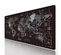 HGWALP Large Gaming Mouse Pad & Extended XXL Computer Game Mouse Mat, Long Desk Pad with Stitched Edges for Keyboard Home Office Gaming Work Big Desk Pad (35.4x15.7x0.12IN, 90x40) World Map