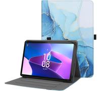 HGWALP Universal 9",9.7",10.1",10.2",10.5",10.9",11" inch Tablet Case,Multi-Viewing Angels Stand Folio Case Cover with Handstrap for for iPad, Samsung,Other 9-11 inch Tablet,Marble Blue