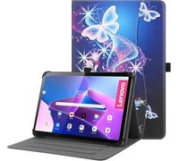 HGWALP Universal 9",9.7",10.1",10.2",10.5",10.9",11" inch Tablet Case,Multi-Viewing Angels Stand Folio Case Cover with Handstrap for for iPad, Samsung,Other 9-11 inch Tablet,Purple Butterfly