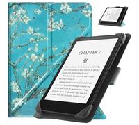 HGWALP Universal Case for 6.8 Inch 7 Inch eReaders, Slim PU Folio Case Cover with Stand Compatible with 6.8 Inch 7 Inch Kindle Paperwhite/Kobo/Voyaga/Lenovo/Sony E-Readers,Apricot Flower