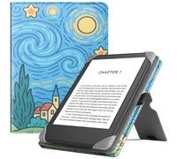 HGWALP Universal Case for 6" eReaders, Folio Leather Stand Cover with Handstrap Compatible with All 6 inch Paperwhite/Kobo/Tolino/Pocketook E-Book Reader,Night Sky