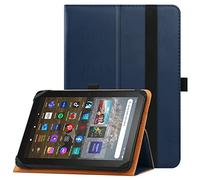 HGWALP Universal Case for 7-8 inch Tablet, Stand Folio Case with Adjustable Silicon Band and Stand - Navy