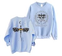 HGWOPGASD Basgiath War College Sweatshirt - Fourth Wing Book Dragon Rider Violet Sorrengail Sweater 3X-Large 02-Light Blue