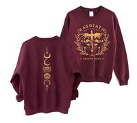 HGWOPGASD Basgiath War College Sweatshirt - Fourth Wing Book Dragon Rider Violet Sorrengail Sweater 3X-Large 01-Wine