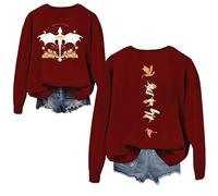HGWOPGASD Basgiath War College Sweatshirt - Fourth Wing Book Dragon Rider Violet Sorrengail Sweater 5X-Large 01-Deep Red