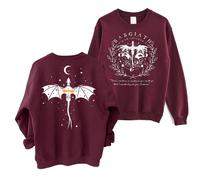 HGWOPGASD Basgiath War College Sweatshirt - Fourth Wing Book Dragon Rider Violet Sorrengail Sweater Large 02-Wine