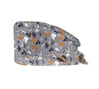 HGWOPGASD Blue Floral Scrub Cap - Women's Surgical Hats for Working & Halloween