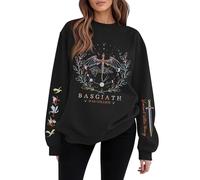 HGWOPGASD Book Crewneck Sweatshirt Embroidered Sweatshirt Fourth Wing Sweater For Women Reading Shirts For Women Fouth Wing Merch Funny Books Shirt Book Lover Shirt For Women Fourth Wing Merch Book