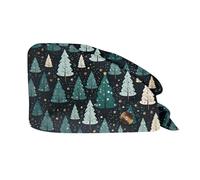 HGWOPGASD Christmas Hat Scrub Caps Women Nurse Caps for Women Unisex Scrub Cap Surgical Cap Printed Surgical Cap Work Cap for Women Womens Christmas Scrub Christmas Button Hat Snowflake Christmas Hat