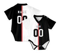 HGWOPGASD Custom Baby Pregnancy Announcement Bodysuit Personalized Baby Football Jersey with Name Number Logo Boy & Girl Born Romper for 3-18 Months A15