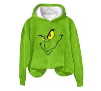 HGWOPGASD Fleece Lined Hoodie Hoodie For Women The Grinch Christmas Jumper The Grinch Gifts Santa Hoodie Womens Christmas Jumper Grinch Grinch Jumpers Funny Christmas Sweaters Big Hoodie 6Xl Hoodie