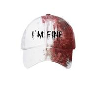 HGWOPGASD Im Fine Baseball Cap I'm Fine Hat Halloween Hats Horror Hat I'm Fine Bloody Hat Problem Solved Hat Halloween Hat Men I'm Fine Baseball Cap, Baseball Cap Hat Halloween It's Fine I'm Fine