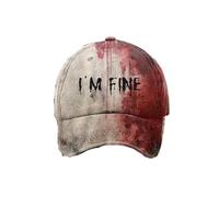 HGWOPGASD I'm Fine Hat - Halloween Bloody Baseball Cap - One Size - Red - Unisex-Adults
